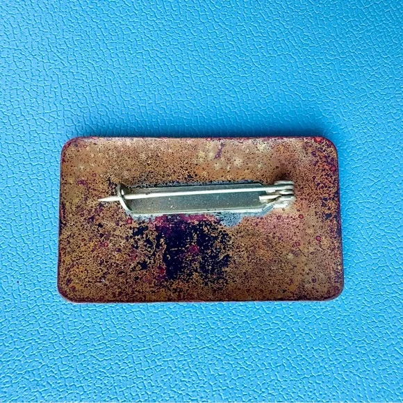 Vintage Enamel on Copper Brooch - Picture 3 of 5